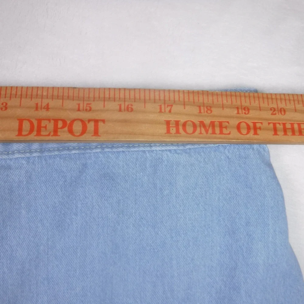Old Navy Drapey Denim High-Rise‎ Midi Skirt Light Wash Blue Size 18 A Line
